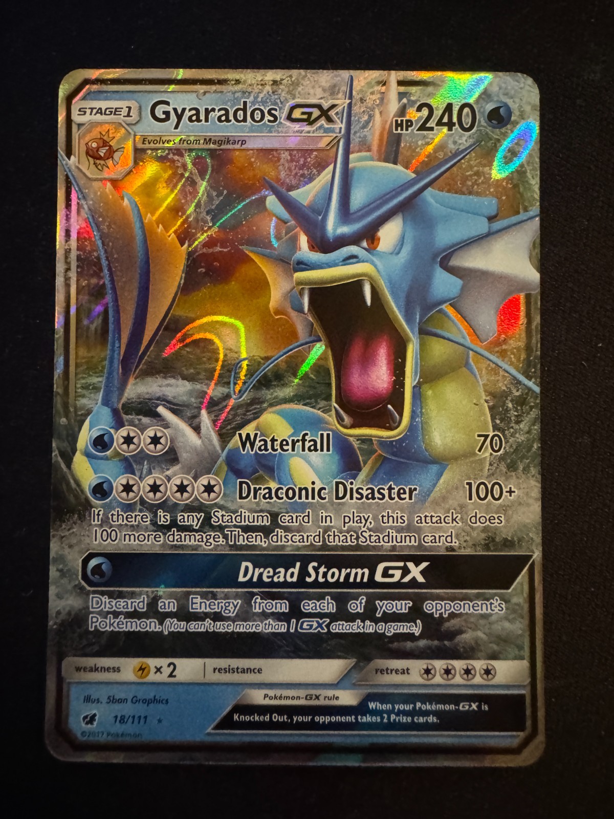 Gyarados GX 18/111 Pokémon Crimson Invasion ultra holo Rare TCG NM Great Copy