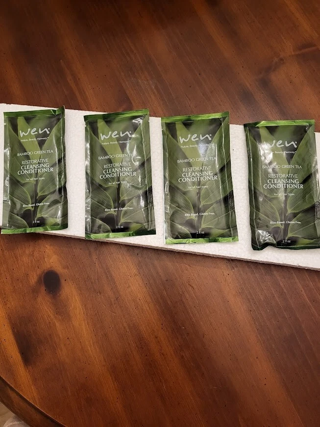 Wen by Chaz Dean Restorative Cleansing Conditioner-Bamboo Green Tea- FOUR Pouchs - Image 2 of 3