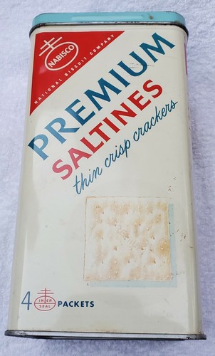 Vintage Nabisco Premium Saltine Crackers Tin 1969 Excellent Condition No Rust - Picture 5 of 12