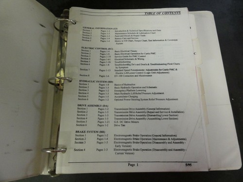 Barrett Industrial Trucks Nissan RCOS-1 Forklift Orderpicker Maintenance Manual - Picture 4 of 6