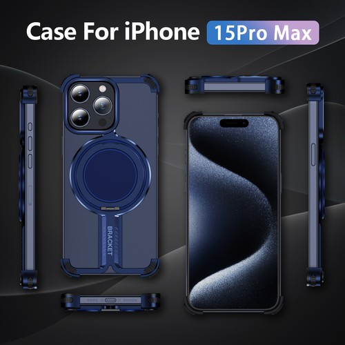 Metall Alloy Magsafe Hülle Für iPhone 16 15 14 13 Handy Schutz Case Ring Halter - Zdjęcie 30 z 68