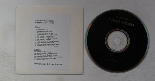 Sony Music Neuheiten Sept.2001/II Ger Adv Cardcover CD 2001 Michael Jackson Ozzy
