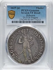 Bohemia - 1625 Prague - Ferdinand II Taler - PCGS VF Details - STUNNING DESIGN!