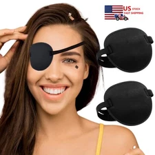 2Pcs 3D Eye Patches for Adults Adjustable Medical Eyepatch for Lazy Eye Black