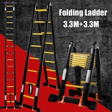 3.3+3.3M Multi-Purpose Aluminium Telescopic Folding Ladder Safety Extendable