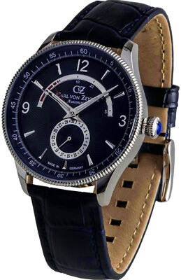 Carl von Zeyten CVZ0032BL Neuschwanstein Automatic silver blue Men's Watch NEW