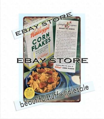 1963 corn flakes cereal retro collectible metal tin sign metal advertising signs