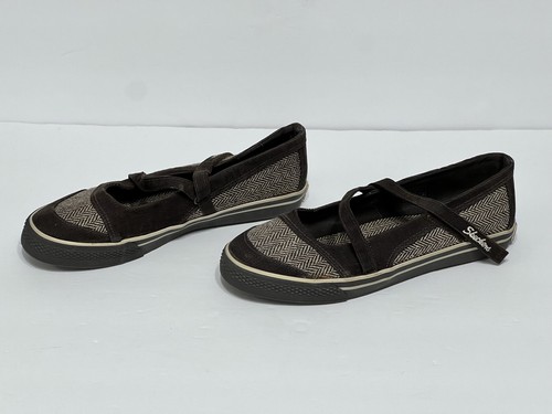 Skechers Black White Herringbone w/ Corduroy Cross Strap WOMENS 8 Mary Jane - Picture 2 of 7