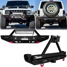 Vijay For1984-2001 Jeep Cherokee Xj Frontrear Bumper Wlightspare Tire Carrier Vijay For1984-2001 Jeep Cherokee Xj Frontrear Bumper Wlightspare Tire Carrier