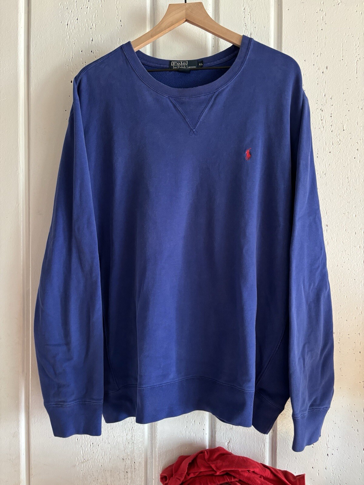 Felpa Polo Ralph Lauren vintage anni '90 da uomo XL blu Little Pony collo Y2K