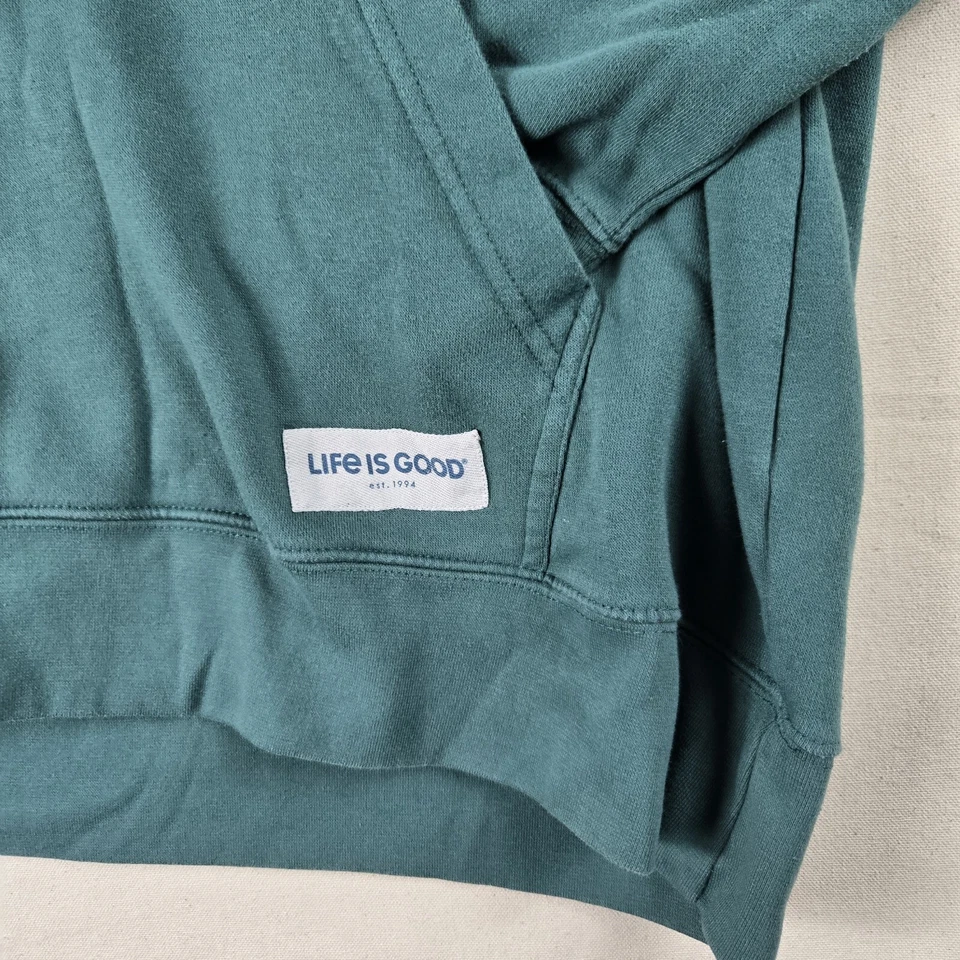 Life is Good USA Spread Good Vibes Sweatshirt Hoodie Men Large Graphic Logo Grn - Image 2 of 4