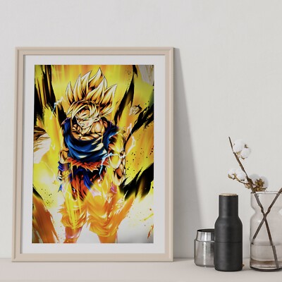 Dragon Ball Z Poster Son Goku Super Saiyan Japanese Wall Art Manga