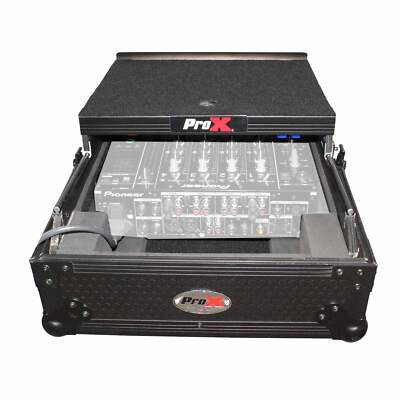 Pro-X XS-M12LTBL Black FInish 12'' Universal Mixer Case W/ Laptop Glide Shelf ...