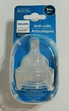 2 pack, Avent Anti-Colic Baby Bottle Nipple - Flow 2 1 Months 
