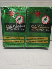 Pain Relief Eagle Brand Medicated Oil 36 ml 1.2 Fl  (Pack of 2) Exp: 12-2027 