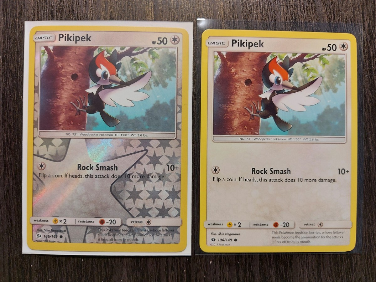 2x Pikipek 106/149 (1 reverse holo) Pokemon card Sun & Moon base