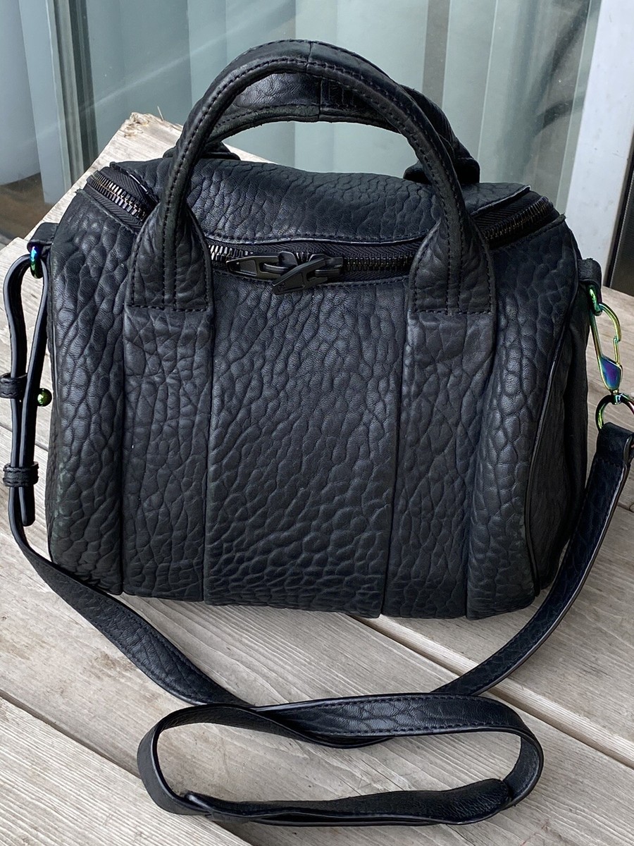 100% AUTH ALEXANDER WANG Rocco Bag Pebbled Leather Black