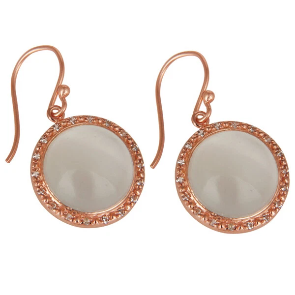 Pendientes colgantes de plata de ley 925 con topacio blanco y piedra lunar blanca Foto 3 de 3