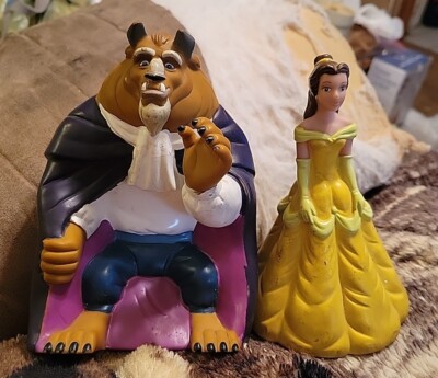 Vntg 1992 Beauty and the Beast Pizza Hut hand puppets Kid's Meal Toys USED - E4