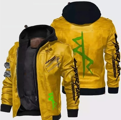 David Martinez Cybernetic punk Edgerunners 2077 Inspired Hooded Leather Jacket