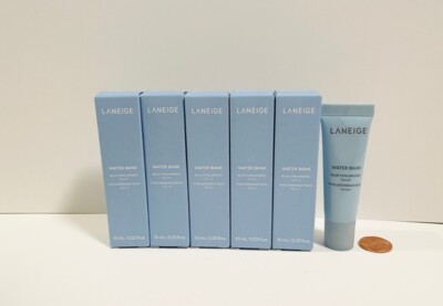 5 Laneige Water Bank Blue Hyaluronic Serum 0.33 fl oz 10 mL Travel Size