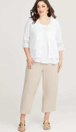 Taking Shape /TS14+ Flax Natural Cargo Crop Pant Size 20