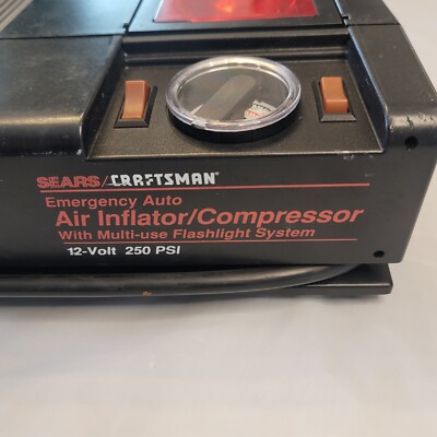 Sears Craftsman Emergency Auto Air Inflator / Compressor 250 PSI 12V w/ light