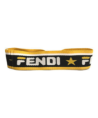 FENDI Hair Band FAC065 A6MK Black x yellow Polyester 80 FENDI Hair Band FAC065 A6MK Black x yellow Polyester 80