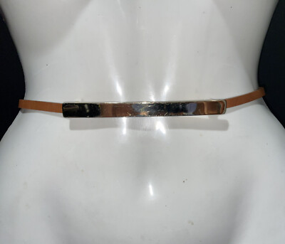 St. John Tan Leather Belt with Gold-Tone Buckle Vtg St. John Women main image 3