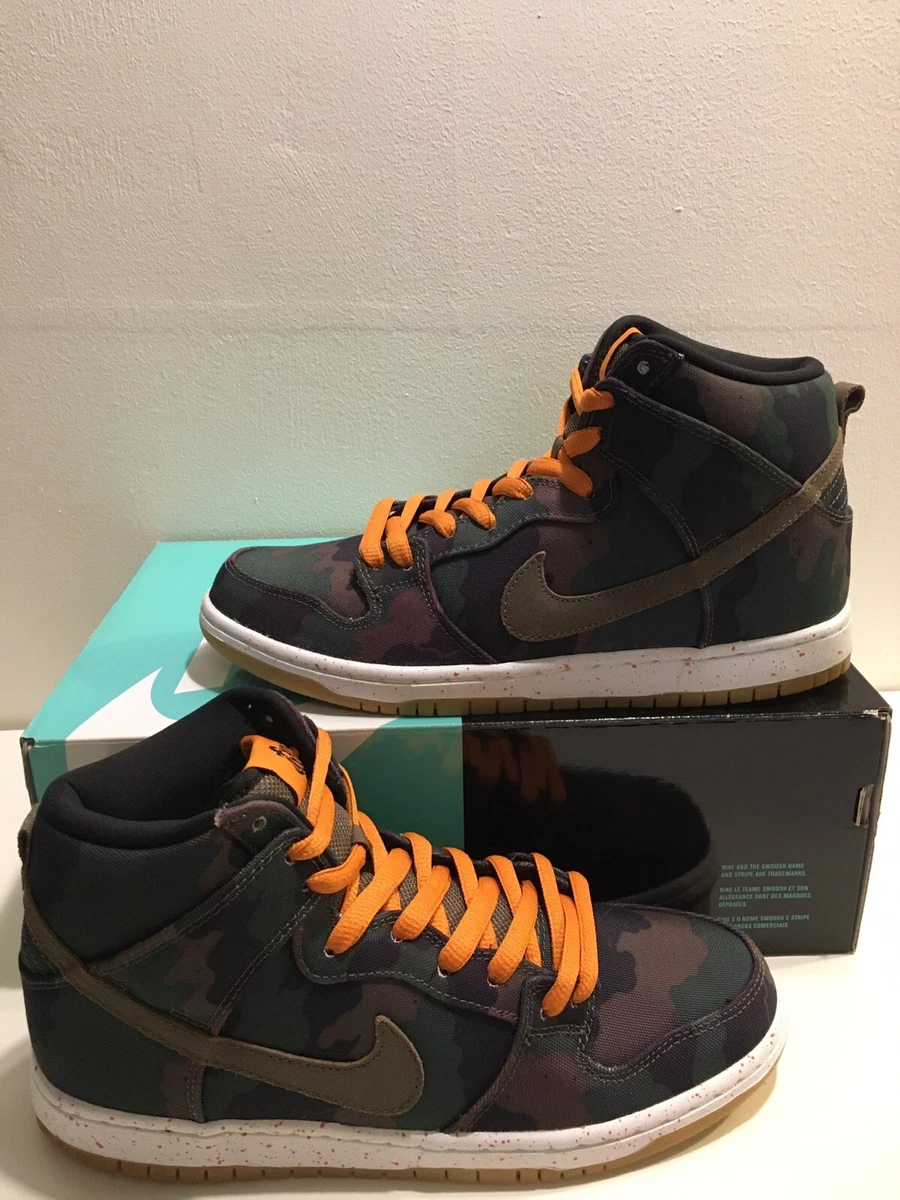 Nike Dunk High SB FIVEONEO Camo Black Olive Khaki Sunset Size 8 645552 037