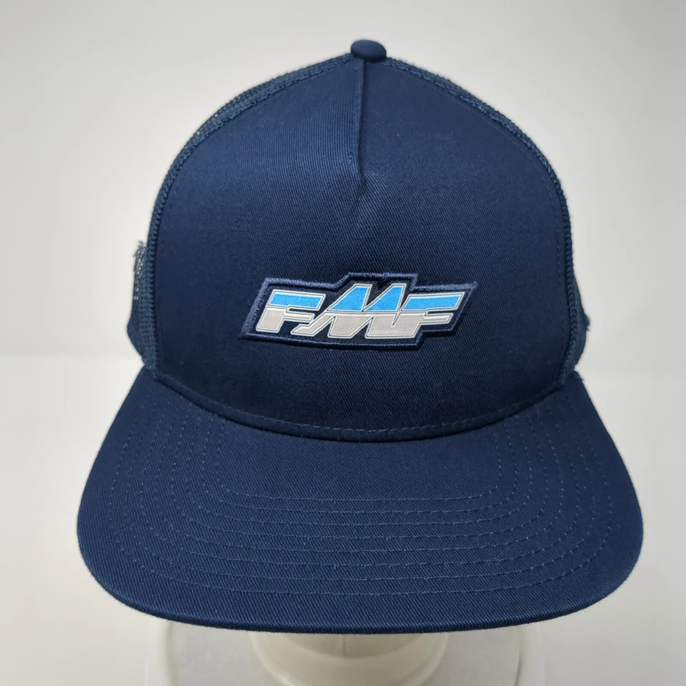 FMF Snapback Trucker Hat Blue One Size Adjustable Embroidered Mesh Back 6 Panel - Image 2 of 4