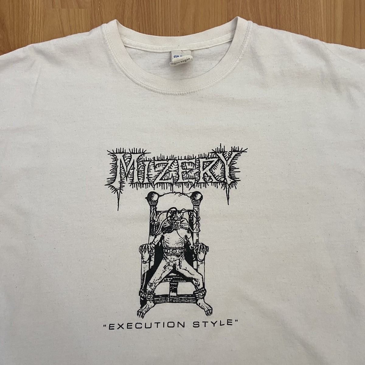 ◆LEE◆ Twitch Embroidered Logo Short Sleeve Dying Man to Ma Mizery “Execution Style” Logo Haredcore Punk Band T-Shirt