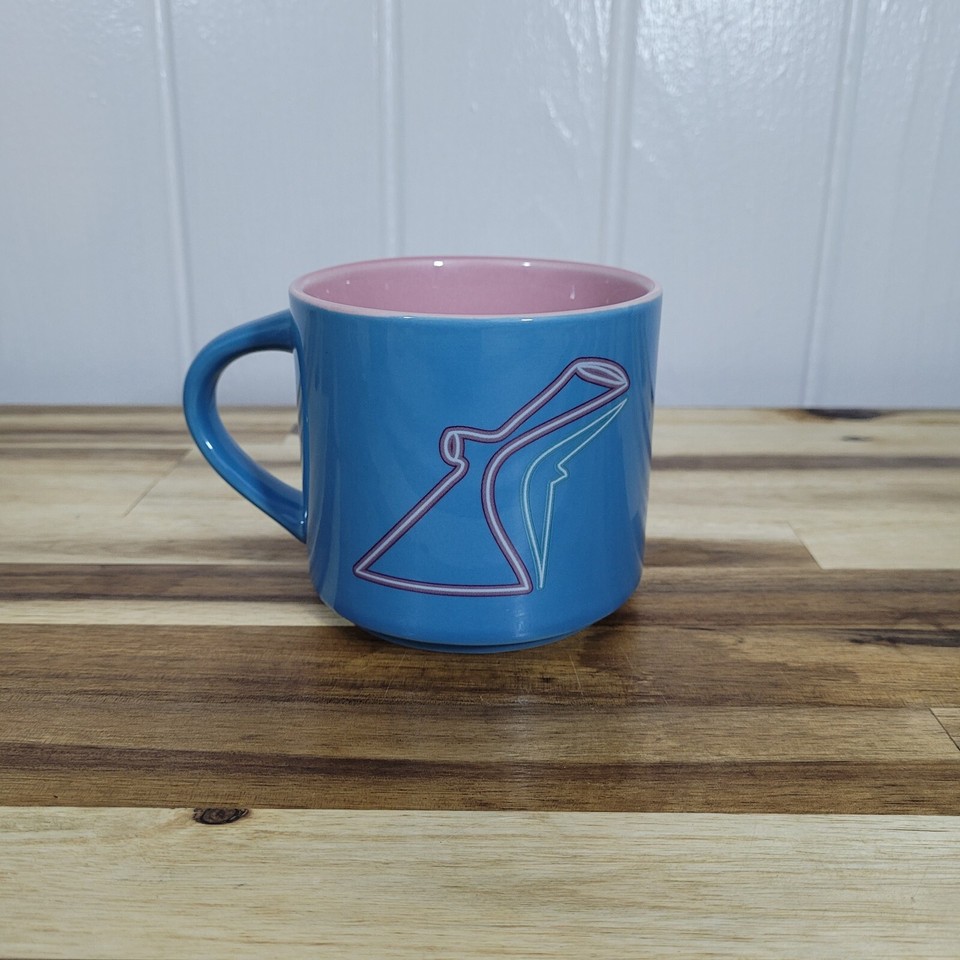 Vintage Carnival Cruise Line 14oz Coffee Mug Dusty Pink & Blue 90s Logo