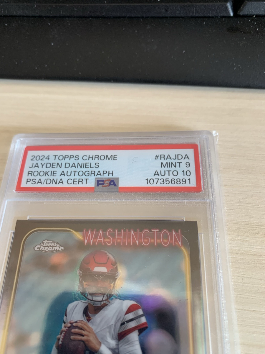 Jayden Daniels 2024 Topps Chrome Rookie Autograph PSA Mint 9/Auto