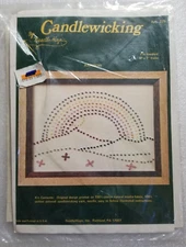 Vintage Candlewicking Kit Needle Magic Rainbow Fabric Yarn Needle Sealed Package