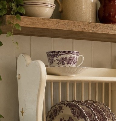 Crown Ducal  Bristol   Tea Cup and Saucer Mulberry