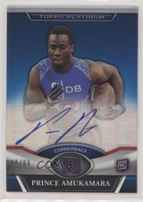 2011 Topps Platinum Blue Refractor Rookie 98/99 Prince Amukamara #73 Auto 03mg
