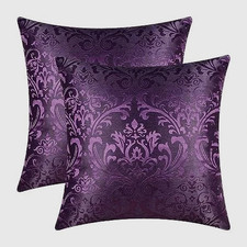 Pack of 2 Purple Throw Pillow Covers Cases for 18" x 18" NEW