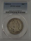1892 o barber half dollar 50c. PCGS AG03