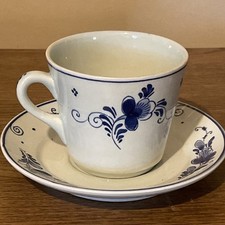 Delft Tea Cup Saucer Set Holland