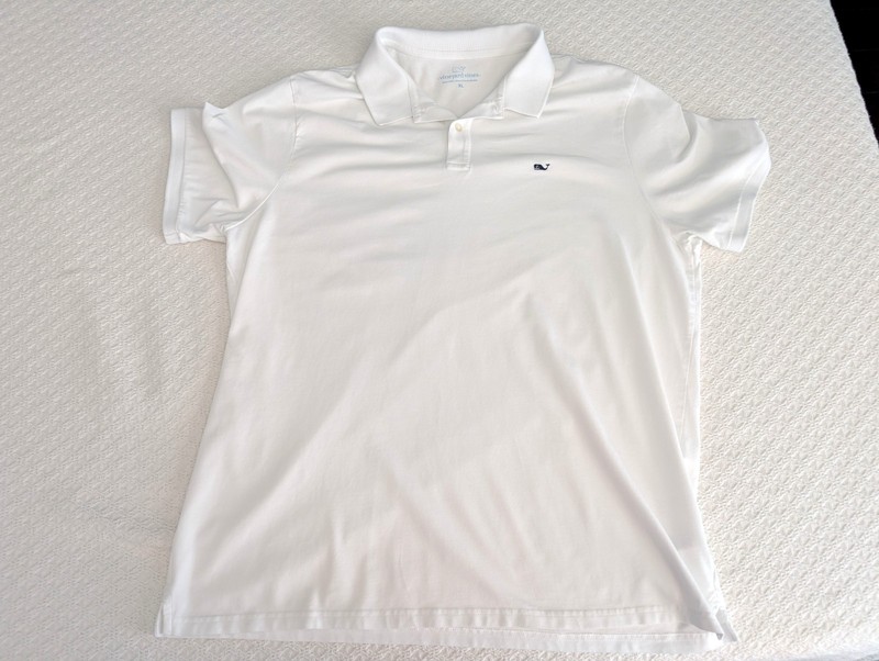 Vineyard Vines Stretch Pique Polo XL White (95% Cotton 5% Spandex)