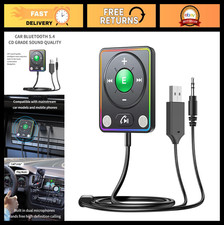 Bluetooth 5.4 AUX Car Adapter, Dual Connection, Noise Cancelling Mic, 3.5mm Cabl