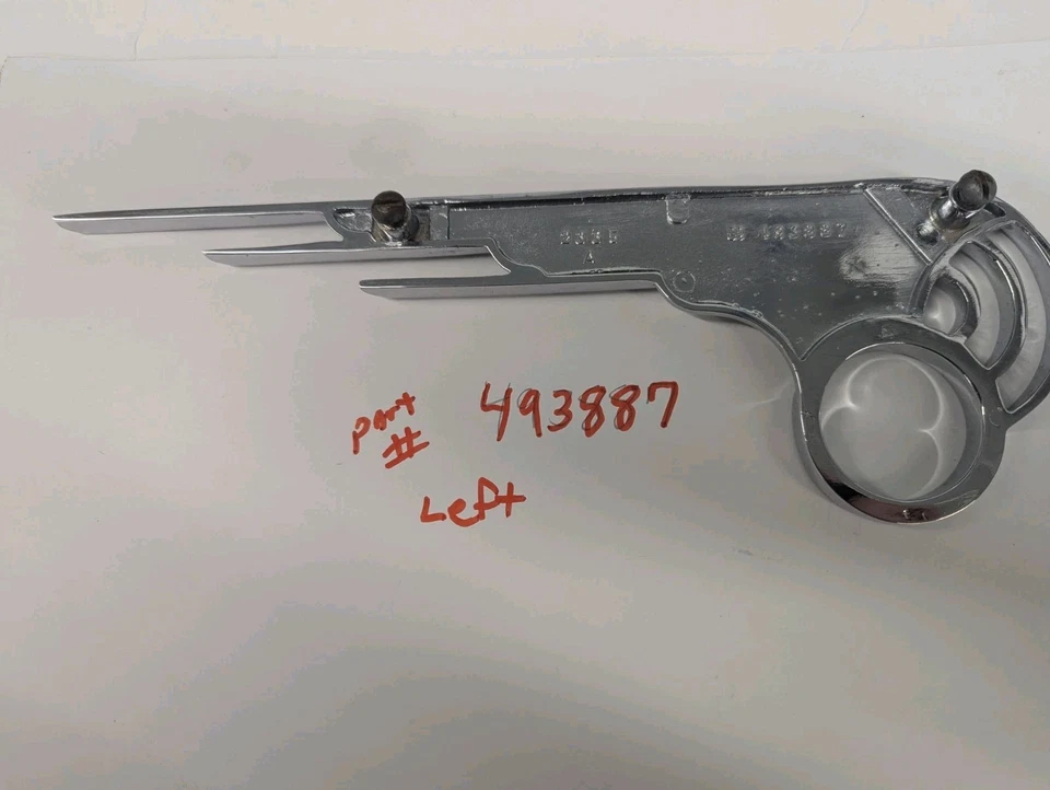 35 DeSoto Airflow Fender Skirt Emblems Chrome Excellent Chrome Rare Set - Image 4 of 4