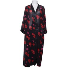 C&A Lingerie, Morgenmantel, Größe: XXL, Schwarz/Rot/Pink, Blumen, Damen #ItN