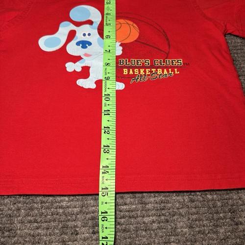 Blue's Clues Basketball Nickelodeon Size 5T Vintage Y2K 2003 Kids Red Tshirt - Picture 5 of 7