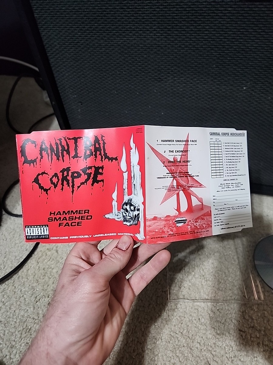 Cannibal Corpse – Hammer Smashed Face Cannibal Corpse Hammer Smashed Face Cd 1993 1st Press EX W