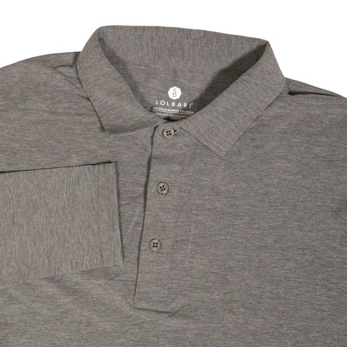 Solbari Long Sleeve Polo UPF50+ Solar Barrier Performance Grey Men M EUC