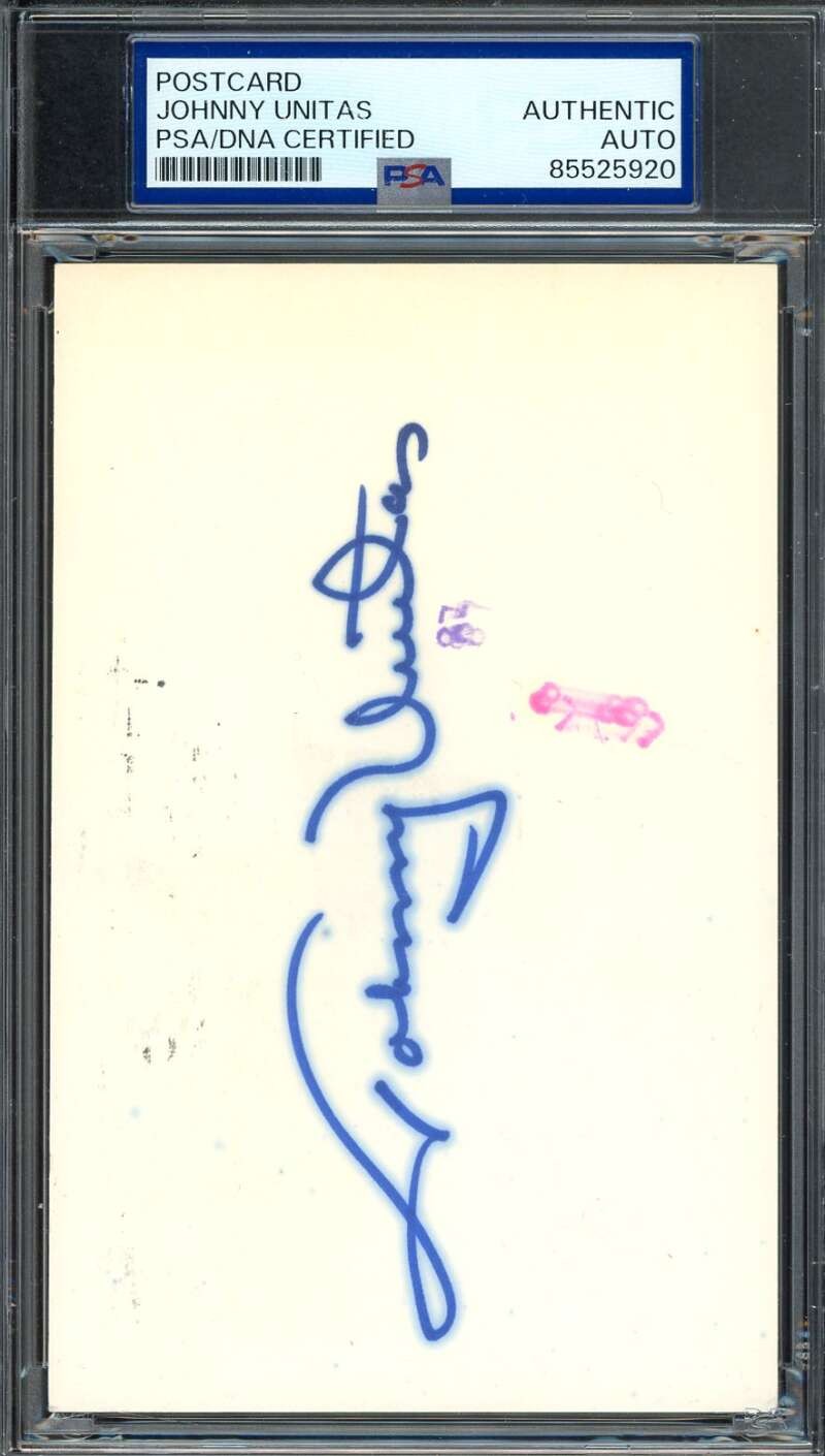 Johnny Unitas PSA DNA Coa Signed GPC Government Postcard Autograph