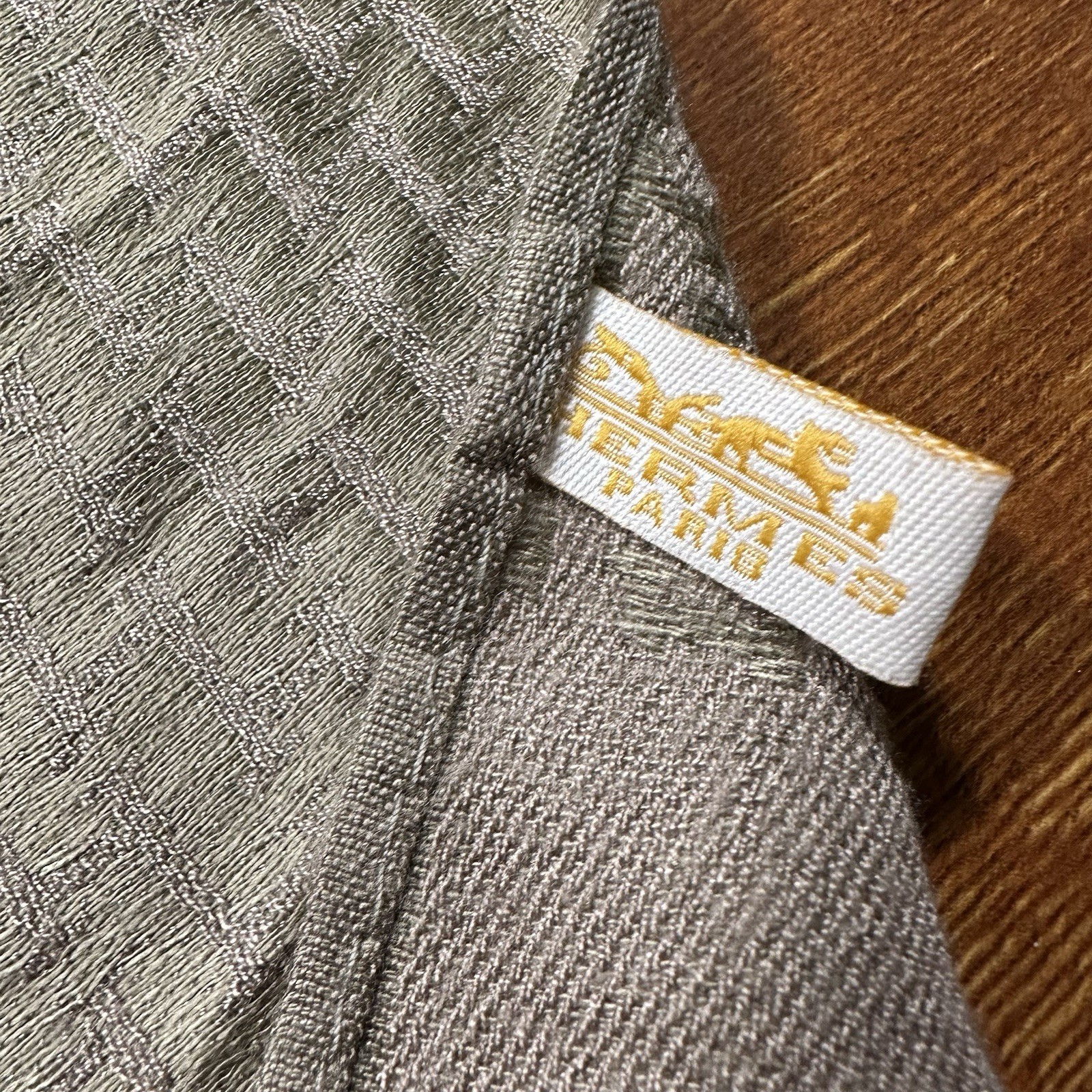 Hermes Wool Scarf 68"x27" Brown Rectangular Duc C… - image 11