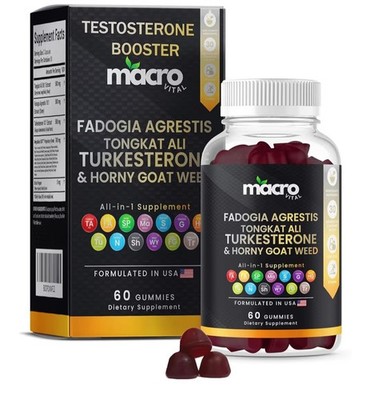 Testosterone Booster Supplement for Men Gummies [Fast-Max Absorption],10x Streng